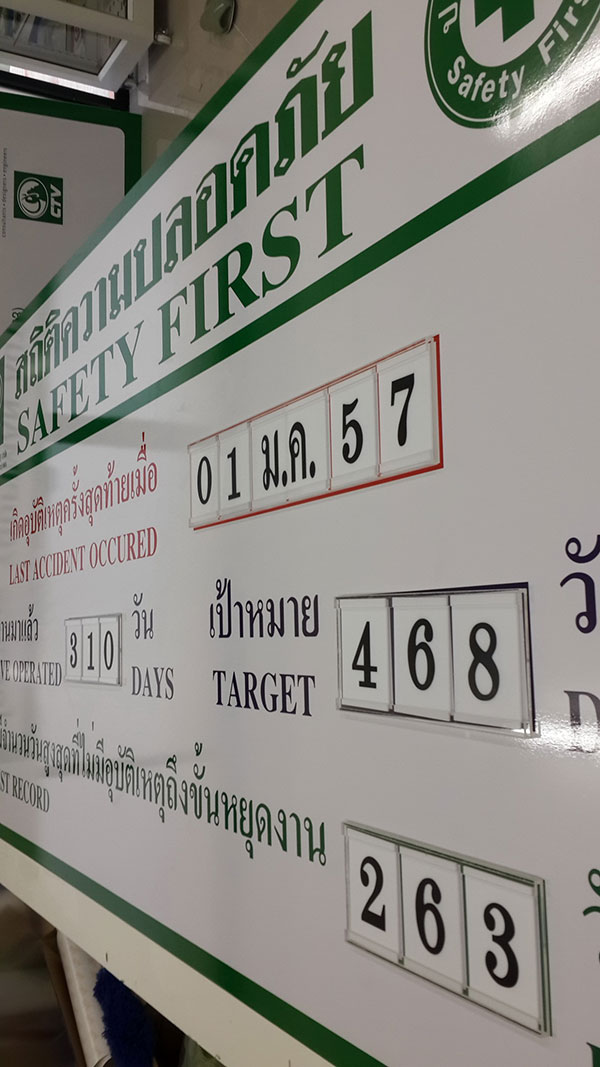 ป้ายสถิติความปลอดภัย safety record signs