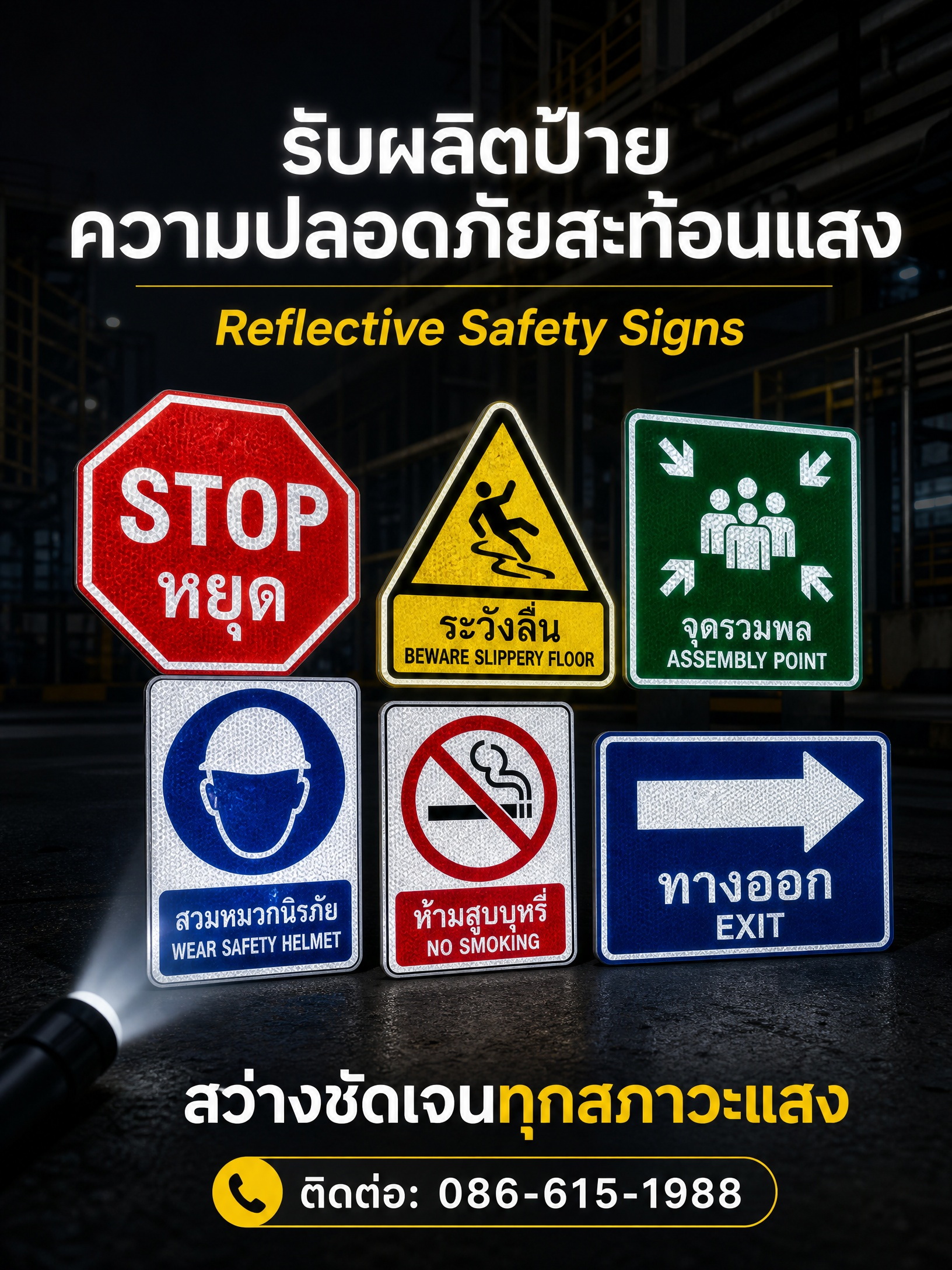 ป้ายสะท้อนแสง ตัวอย่างที่ 3