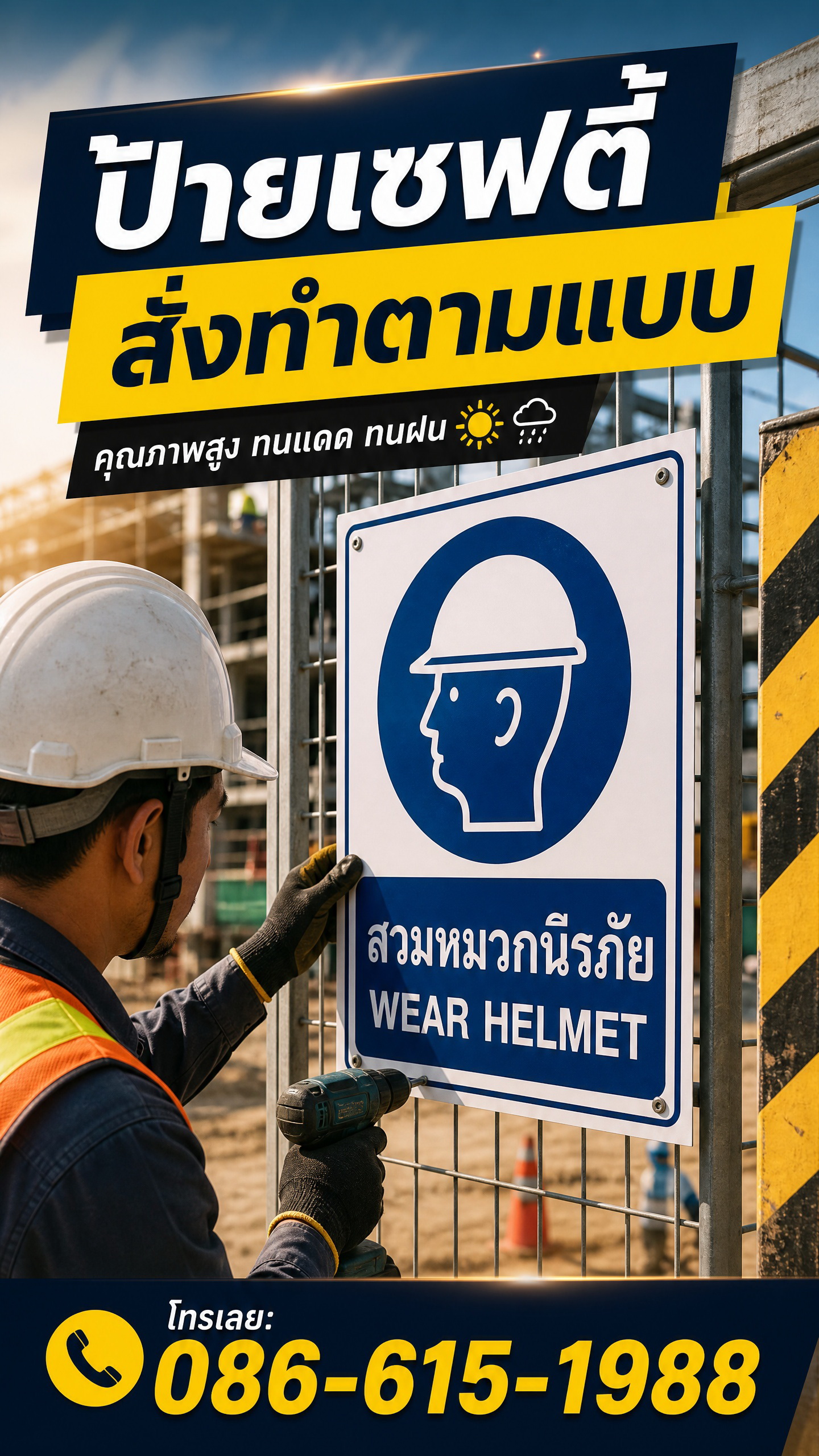 ป้าย Safety งานก่อสร้าง ตัวอย่างที่ 1