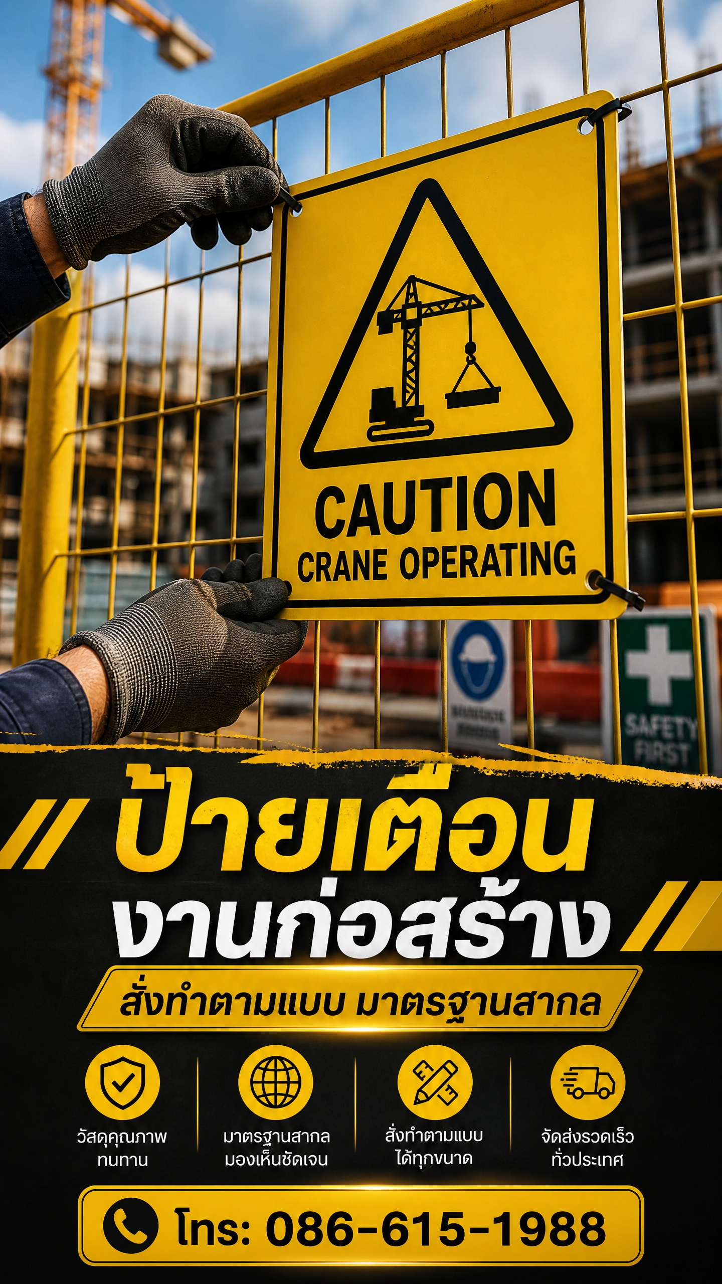 ป้ายเตือนงานก่อสร้าง ตัวอย่างที่ 3