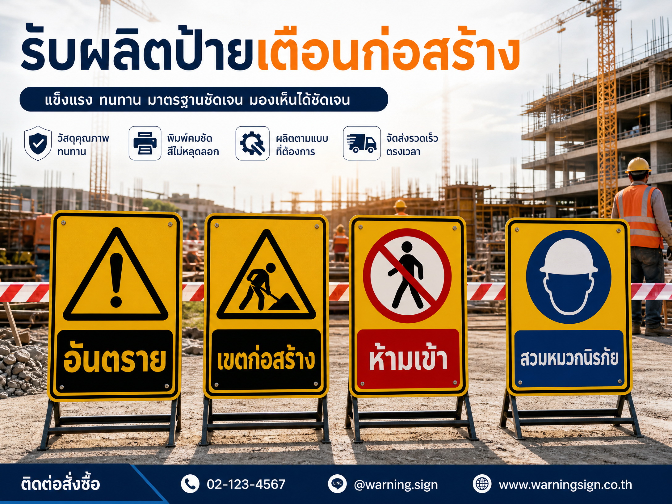 ป้ายเตือนก่อสร้าง ตัวอย่าง 2