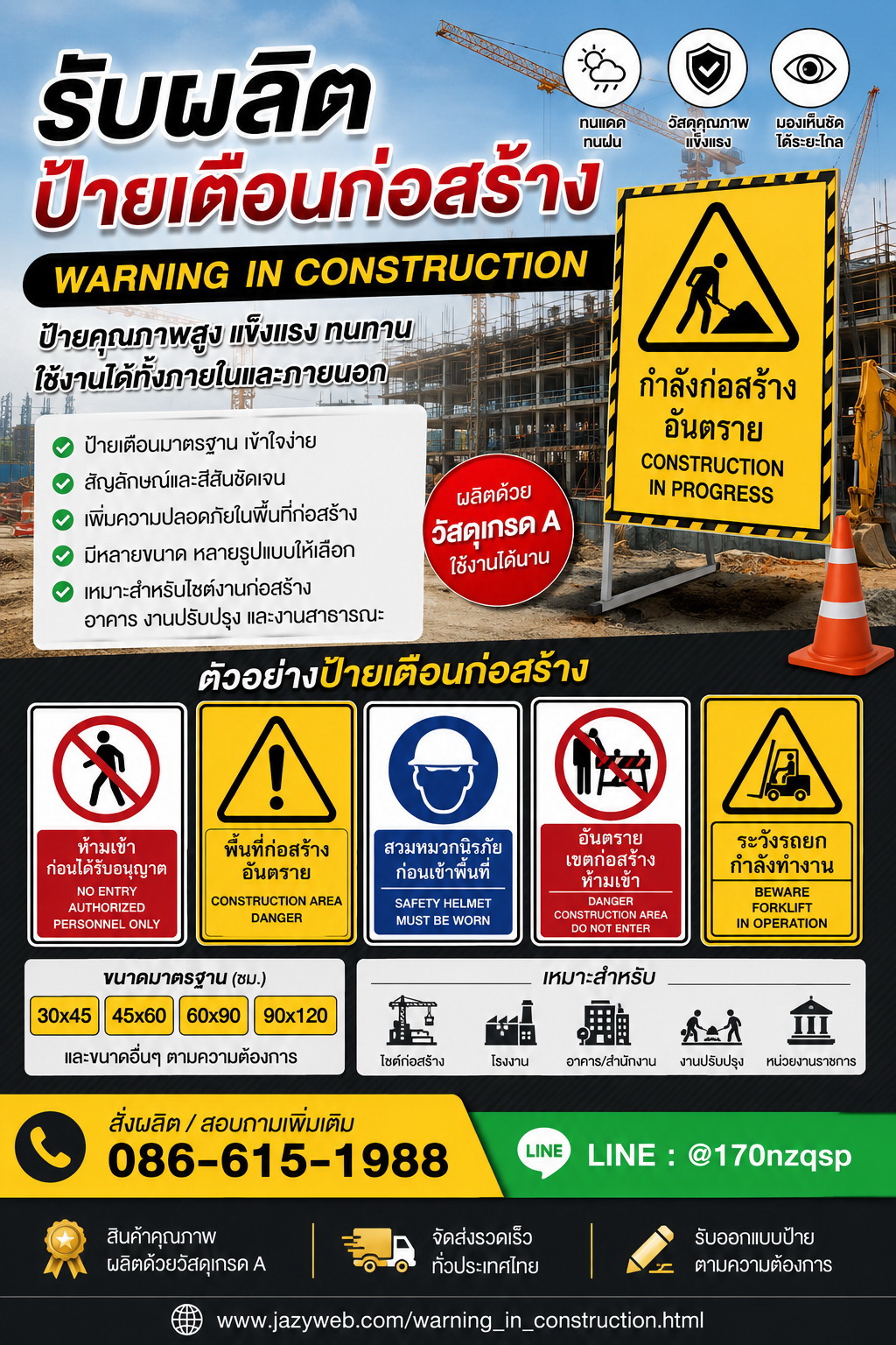 ป้ายเตือนก่อสร้าง ตัวอย่างที่ 5