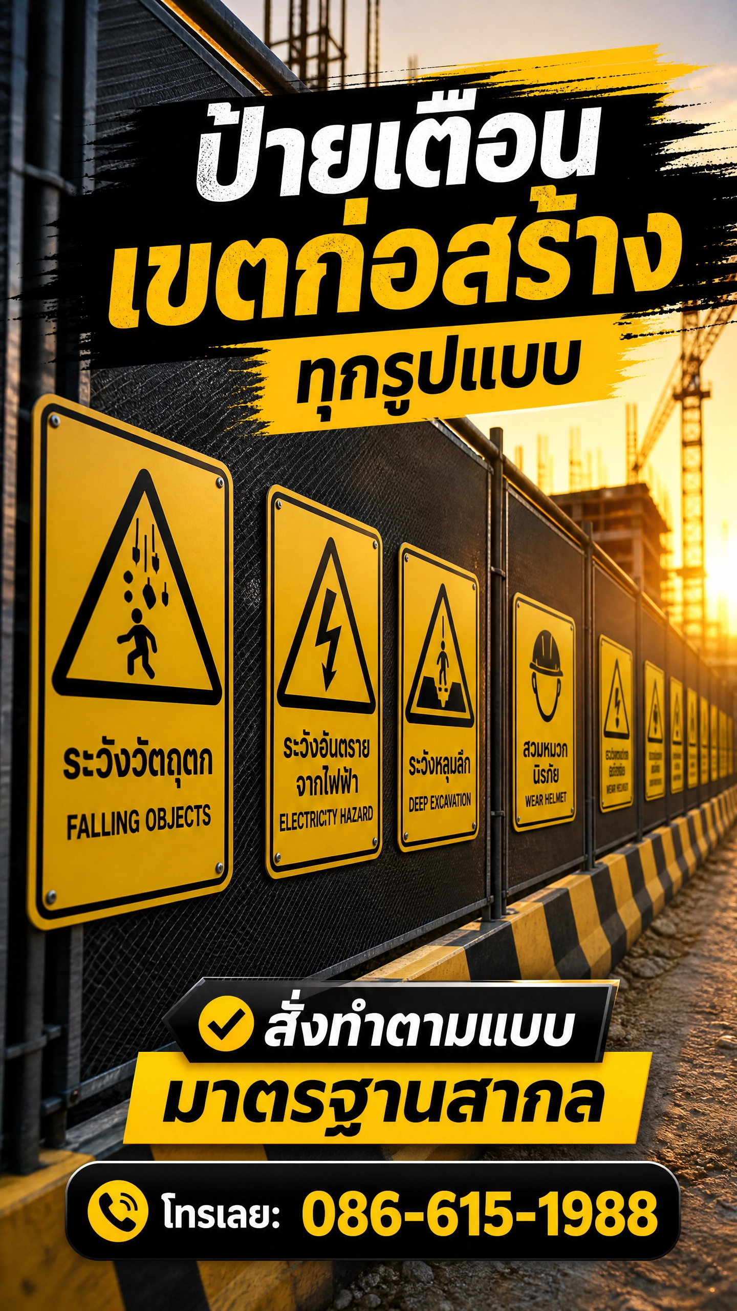 ป้ายเตือนในงานก่อสร้าง ตัวอย่างที่ 1