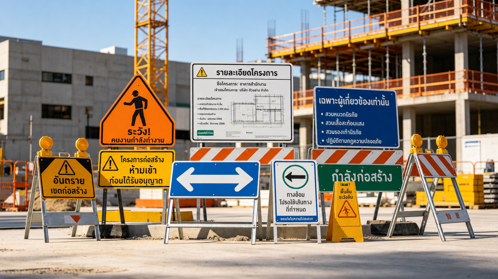 ตัวอย่างป้ายโครงการก่อสร้างแบบที่ 4