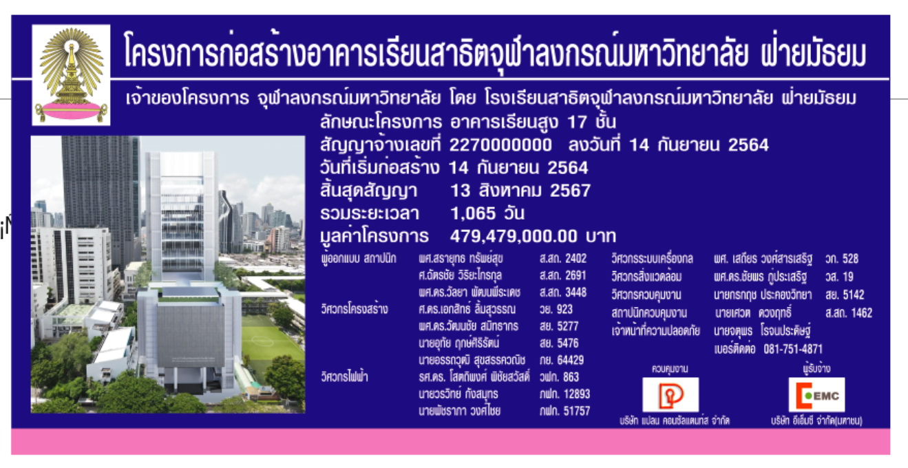 ป้ายโครงการก่อสร้างมหลาลัย