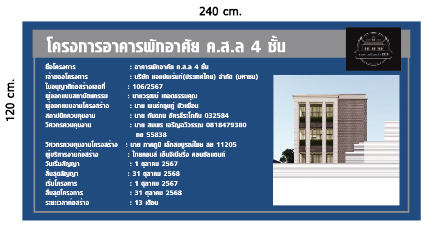 ป้ายโครงการก่อสร้างหมู่บ้าน