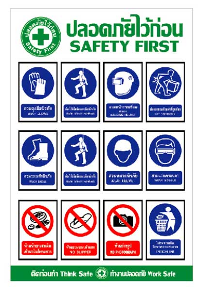 ป้ายเครื่องหมายห้าม Prohibition Signs ห้ามสูบบุหรี่ ห้ามเข้า